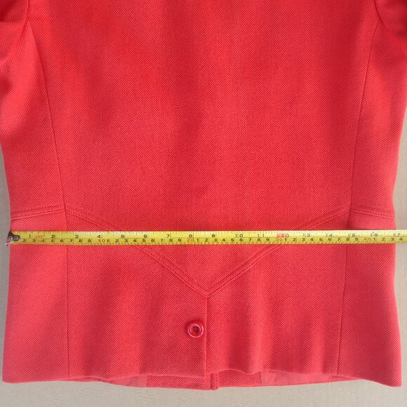 Vintage Valentino Miss V Bright Orangeish Red Wool Blazer Jacket sz 38 I… - Picture 11 of 15